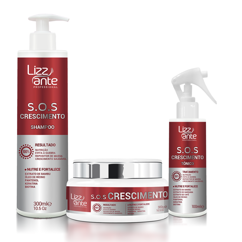Kit Sos Crescimento Capilar – Shampoo, Máscara e Tônico